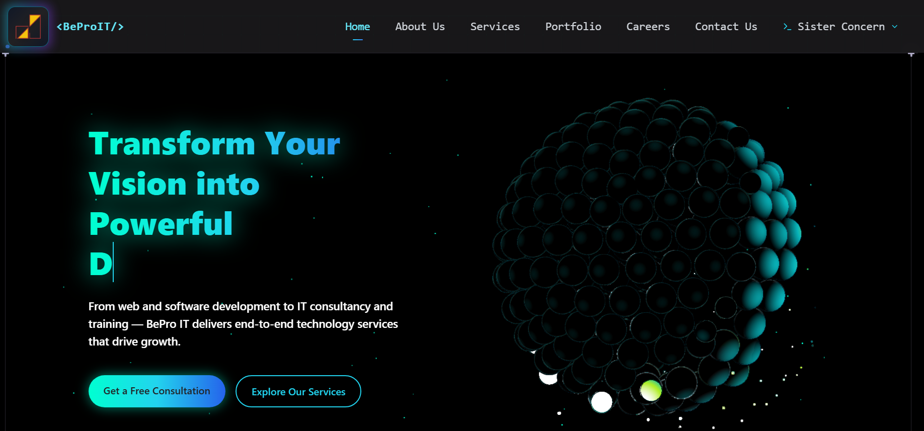 The BePro IT & Consultancy website